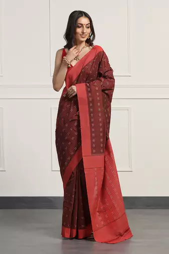 Multicolor  cotton handloom ikat saree