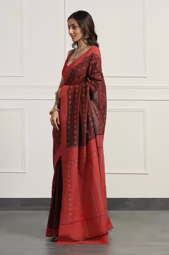 Multicolor  cotton handloom ikat saree