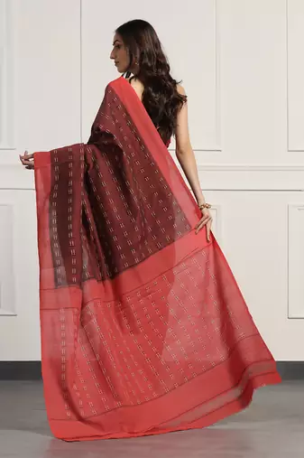 Multicolor  cotton handloom ikat saree