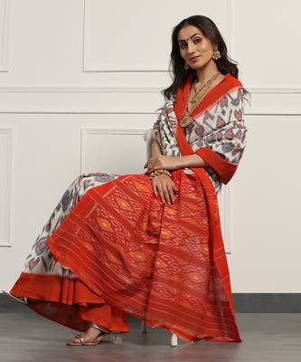 Multicolor  cotton handloom ikat saree 2
