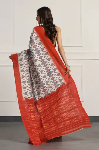 Multicolor  cotton handloom ikat saree