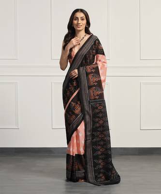 Multicolor  cotton handloom ikat saree 1