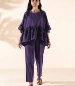 purple cotton flared co-ord set