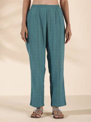 turquoise cotton dobby shirt co-ord set 4
