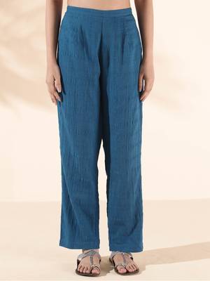 blue cotton dobby yoke co-ord set 4