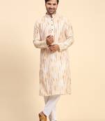 Yellow colour ethnic wear kurta for men for festive party looks