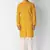 Yellow colour ethnic trending sequins work cotton fabric kurta for men