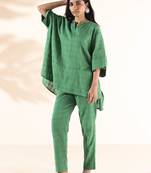  green cotton dobby oversized co-ord set