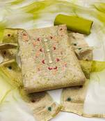 Lime Green Viscose Shimmer Unstitched Dress Material