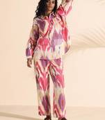 pink cotton ikat shirt co-ord set