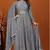 Grey colour heavy resham embroidery work ethnic gown with dupatta