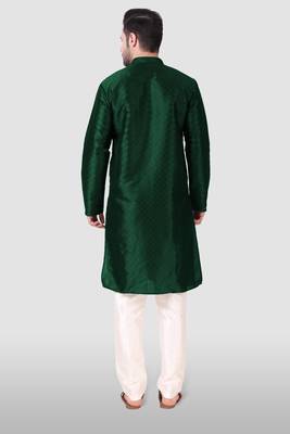 Ethnic green art silk kurta payjama set for ethnic festive traditional looks 2