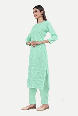 Sky blue colour sober sophesticated modal silk woven designer ethnic readymade suit 4