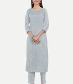 Grey colour sober sophesticated modal silk woven designer ethnic readymade suit