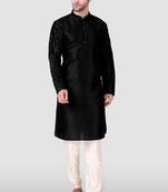 Ethnic black art silk kurta payjama set for ethnic festive traditional looks