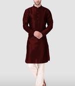 Ethnic maroon art silk kurta payjama set for ethnic festive traditional looks