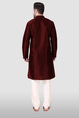 Ethnic maroon art silk kurta payjama set for ethnic festive traditional looks 2