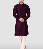 Ethnic purple art silk kurta payjama set for ethnic festive traditional looks