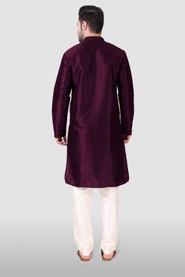 Ethnic purple art silk kurta payjama set for ethnic festive traditional looks 2
