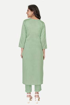 Pure festive looks sea green colour ethnic kurti with designer foil printed traditional looks 2