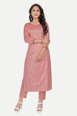Pure festive looks pink colour ethnic kurti with designer foil printed traditional looks 1