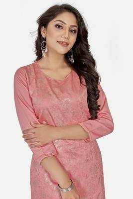 Pure festive looks pink colour ethnic kurti with designer foil printed traditional looks 3