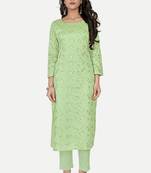 Pure festive looks green colour ethnic kurti with designer foil printed traditional looks