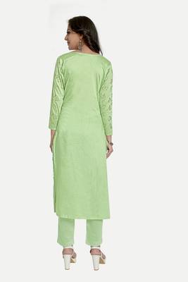 Pure festive looks green colour ethnic kurti with designer foil printed traditional looks 2