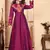 Heavy zari work purple colour graceful silk fabric partywear evening gown