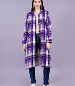 Check style shrug wear full length sleeves with shirt collar style