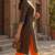 women olive cotton blend floral embroidered straight kurta