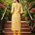 yellow viscose rayon abstract embroidered straight kurta