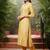 yellow viscose rayon abstract embroidered straight kurta
