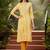 yellow viscose rayon abstract embroidered straight kurta