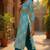 women blue viscose rayon abstract printed straight kurta