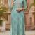 women blue viscose rayon abstract printed straight kurta