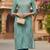 women blue viscose rayon abstract printed straight kurta