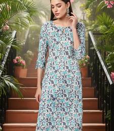 women beige silk blend ethnic motifs printed straight kurta