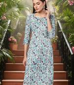 women beige silk blend ethnic motifs printed straight kurta