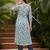 women beige silk blend ethnic motifs printed straight kurta