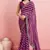 Purple Traditional Leheriya Print Ethnic Festive Wear Saree