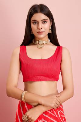 Red Traditional Leheriya Print Ethnic Festive Wear Saree 4