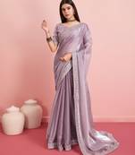 Purple Fancy Jimmy Choo c Classy Ethnic Girlish Saree