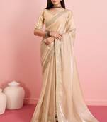 Beige Fancy Jimmy Choo c Classy Ethnic Girlish Saree