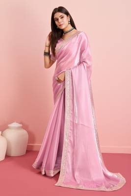 Pink Fancy Jimmy Choo c Classy Ethnic Girlish Saree 1