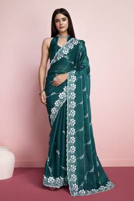 Smart And Designer Rama Jimmy Choo c Ethnic Trendy Saree 1