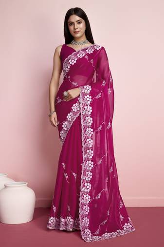 Smart And Designer Pink Jimmy Choo c Ethnic Trendy Saree