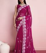 Smart And Designer Pink Jimmy Choo c Ethnic Trendy Saree