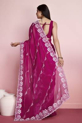 Smart And Designer Pink Jimmy Choo c Ethnic Trendy Saree 2