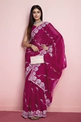 Smart And Designer Pink Jimmy Choo c Ethnic Trendy Saree 4